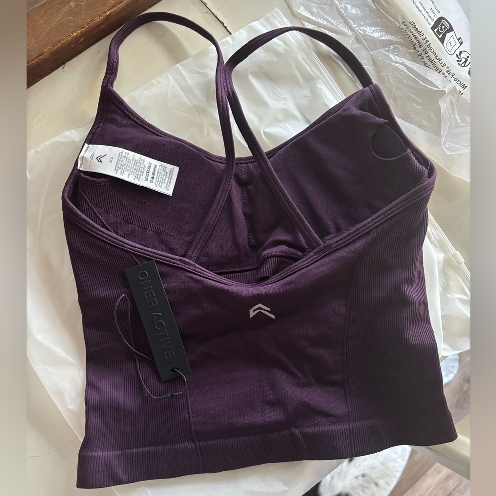 Oner active enhance-lift strappy racer vest blackberry purple size small